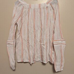 Lauren Conrad Square Neck Striped Boho Top, M